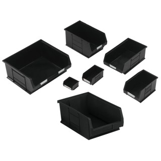 RS PRO Polypropylene Storage Bin, Black, 90 mm x 100 mm x 50 mm 909-6902