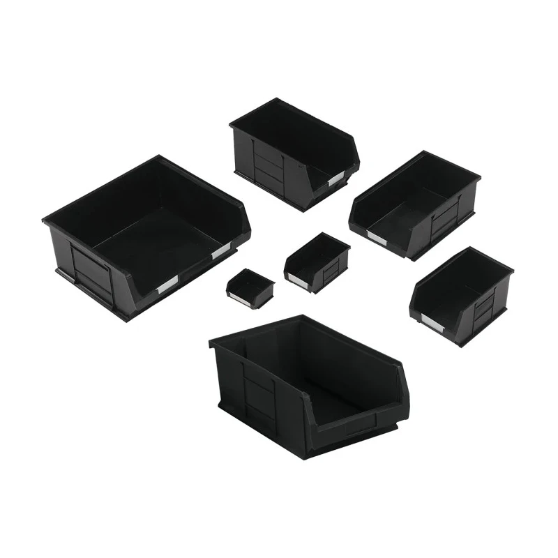 RS PRO Polypropylene Storage Bin, Black, 90 mm x 100 mm x 50 mm 909-6902