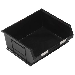 RS PRO Polypropylene Storage Bin 375 mm x 420 mm x 182 mm Black 909-6921