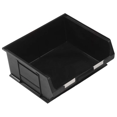 RS PRO Polypropylene Storage Bin 375 mm x 420 mm x 182 mm Black 909-6921