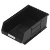 RS PRO Economy Recycled Semi-Open Fronted Polypropylene Storage Bin, 350 mm x 205 mm x 132 mm, Black 909-6918