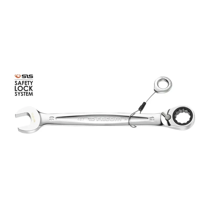 Facom Combination Ratchet Spanner Satin Chrome Height Safe 165mm Overall 11 mm 467.11SLS