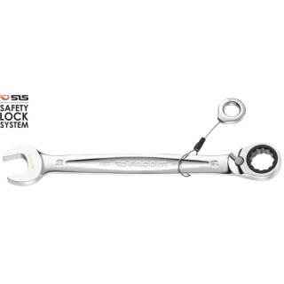 Facom Combination Ratchet Spanner Satin Chrome Height Safe 208mm Overall 16 mm 467.16SLS