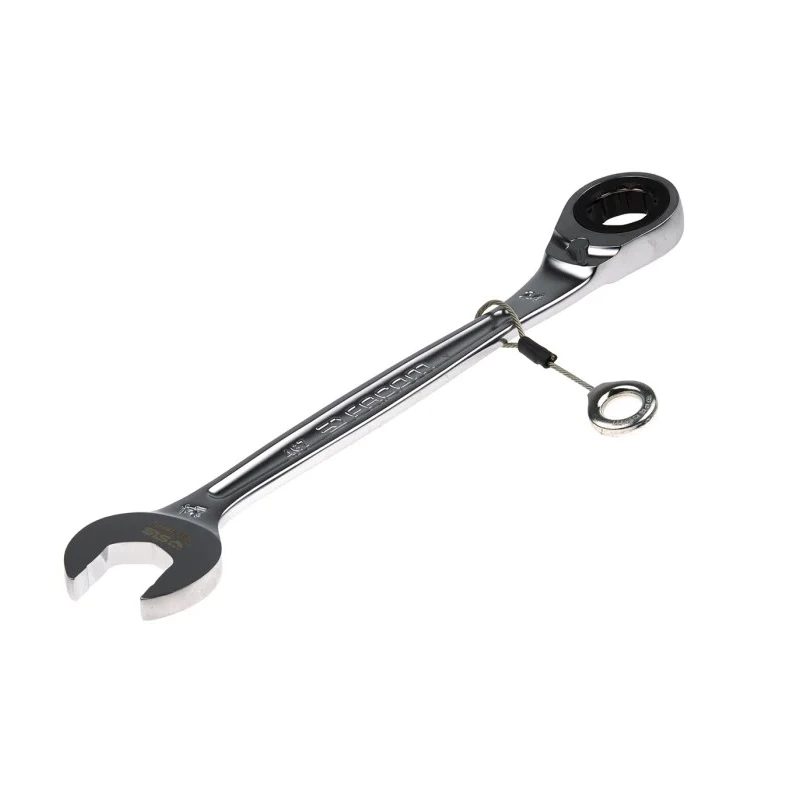 Facom Combination Ratchet Spanner Satin Chrome Height Safe 24 mm Size 321 mm Overall Length 467.24SLS