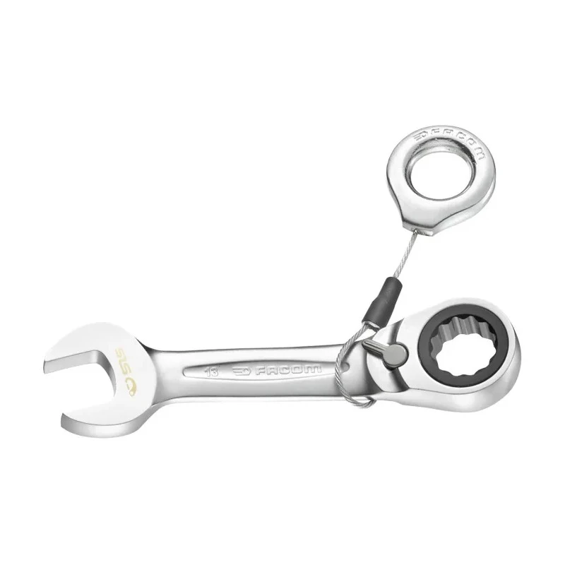 Facom Combination Ratchet Spanner Satin Chrome Height Safe 17 mm 127mm Overall 467S.17SLS