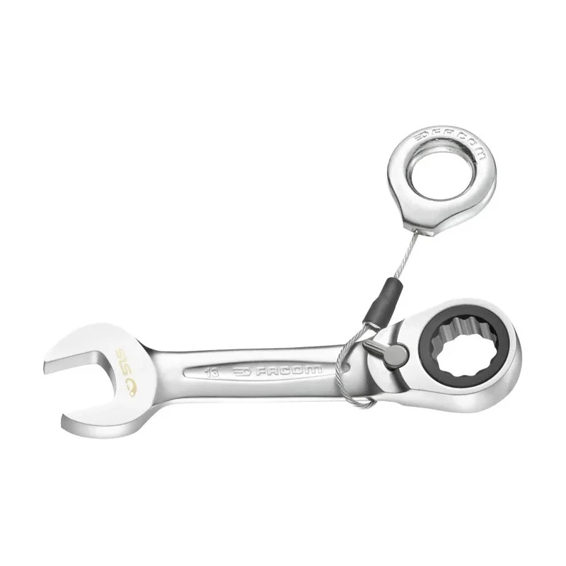 Facom Combination Ratchet Spanner Satin Chrome Height Safe 13 mm Size 108mm Overall Length 467S.13SLS