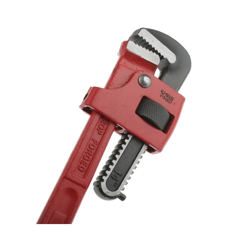 Facom 49 mm Jaw Capacity Pipe Wrench with 350 mm Overall Length, Chrome Finish Metal Handle 131A.14SLS