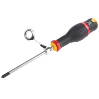 Facom Standard Philips Screwdriver PH2 Tip, 125 mm Blade, 245 mm Overall, Bi-Material Handle ANP2X125SLS