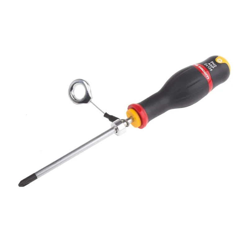 Facom Standard Philips Screwdriver PH2 Tip, 125 mm Blade, 245 mm Overall, Bi-Material Handle ANP2X125SLS