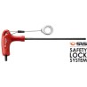 Facom T Metric Hex Key with Phosphate Coated Polished Silicon Steel, Hex Size 4 mm, Overall Length 183mm 84TZ.4SLS