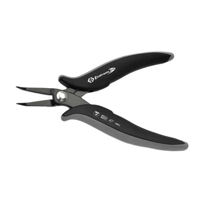 CK Round Nose Plier, 152mm Overall Length, 39mm Jaw, Dual Component Handle, Black Oxide Finish, ESD Safe T3892