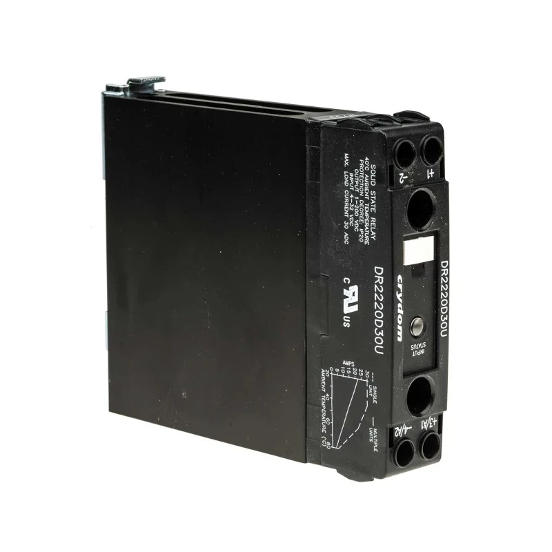 Crydom Solid State Relay DR22 Series, 30 A Load Current, 200 V DC Load Voltage, DIN Rail Mount DR22