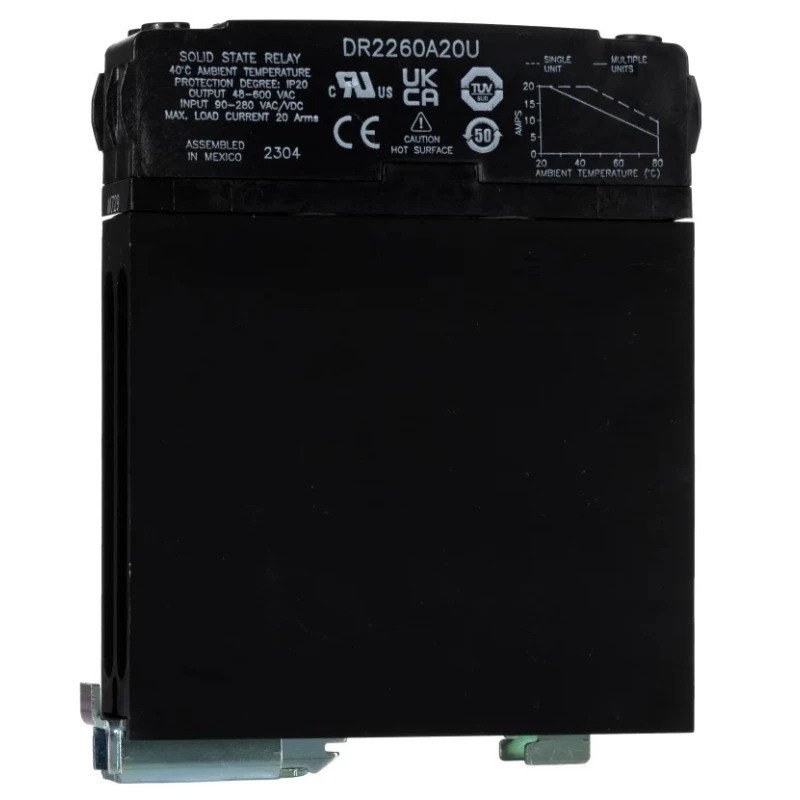 Crydom DR22 Series Solid State Relay, 20 A Load, DIN Rail Mount, 600 Vrms Load, 280V ac/dc Control DR22