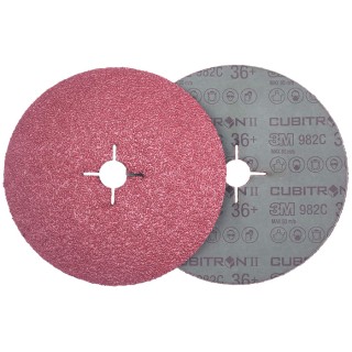 3M Cubitron II Ceramic Abrasive Disc 125 mm Diameter P36 Grit Open Coat Fibre Backing 3M 982C diam 125, 36+