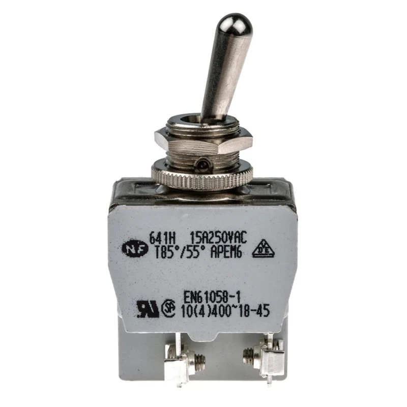 APEM Toggle Switch Panel Mount On-Off DPST Screw Terminal 24 V dc 400 V ac 641H