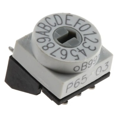 Hartmann Slot Rotary Coded DIP Switch Through Hole Angular 2.54mm Pitch 42 V max P65THR103L254