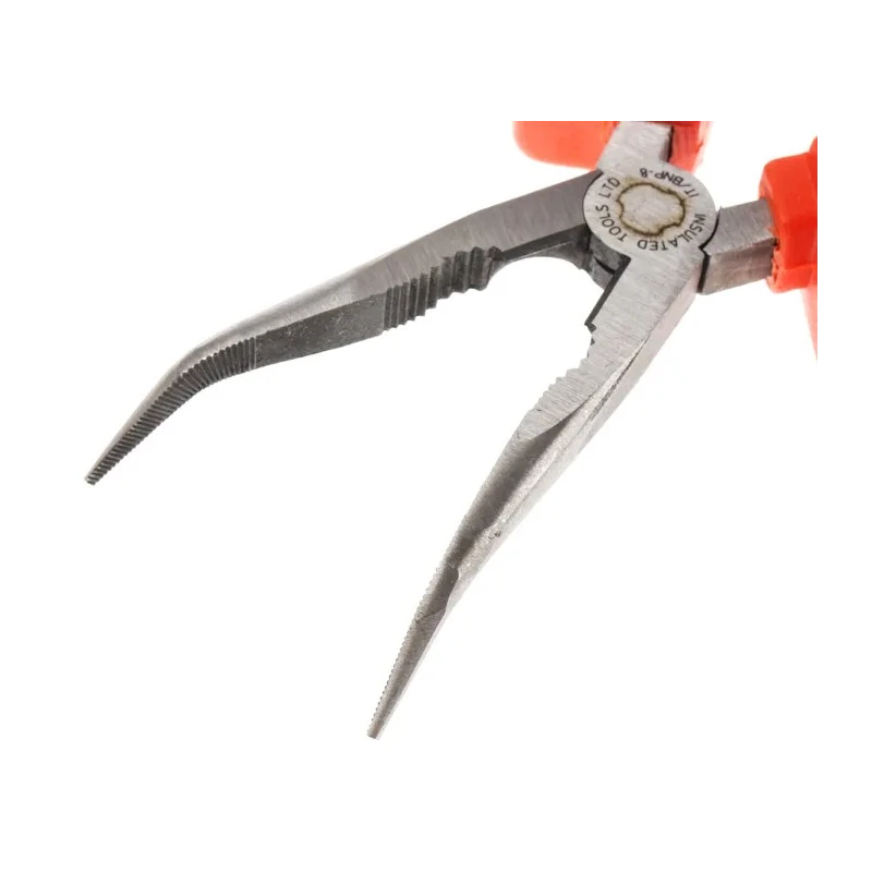 ITL Insulated Tools Ltd Long Nose Combination Plier Bent Nose, 210mm Overall, Chrome Vanadium Steel, VDE/1000V 911-1051