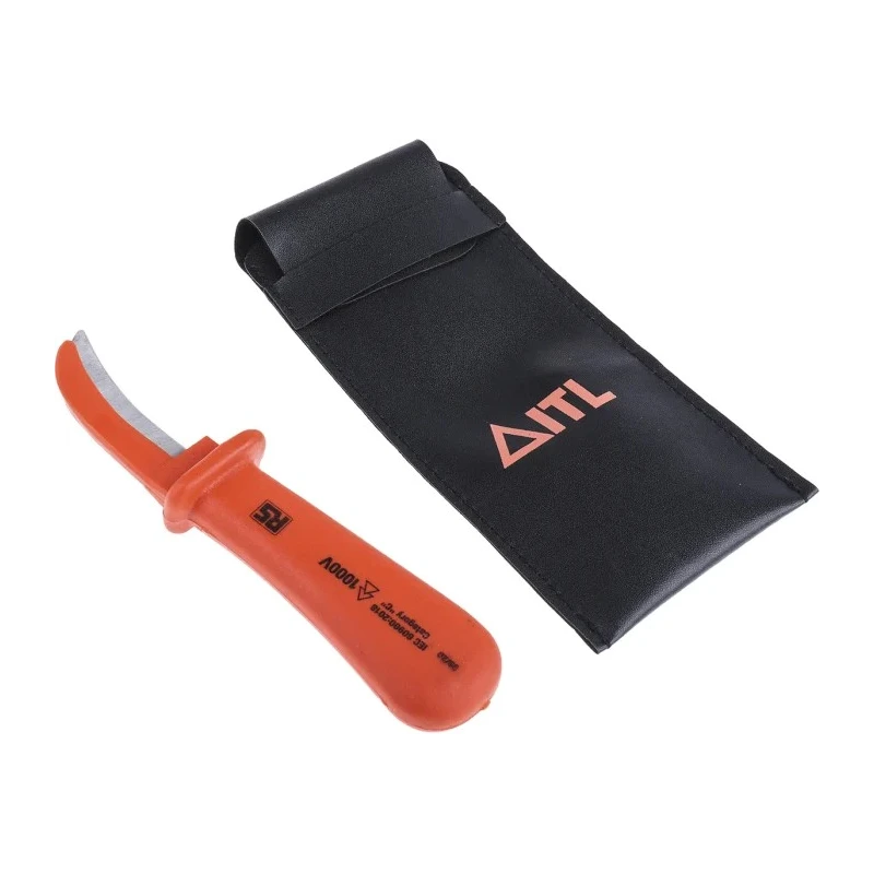 ITL Insulated Tools Ltd Insulated Cable Knife VDE 1000V Approved, 175mm Overall Length, 65mm Hardened Steel Blade 911-1156
