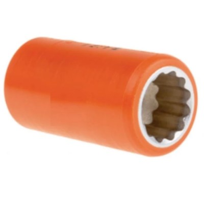 ITL Insulated Tools Ltd 1/2 in Drive 16 mm 12 Point Square VDE 1000V Approved Insulated Socket 50mm Overall Length 911-1421