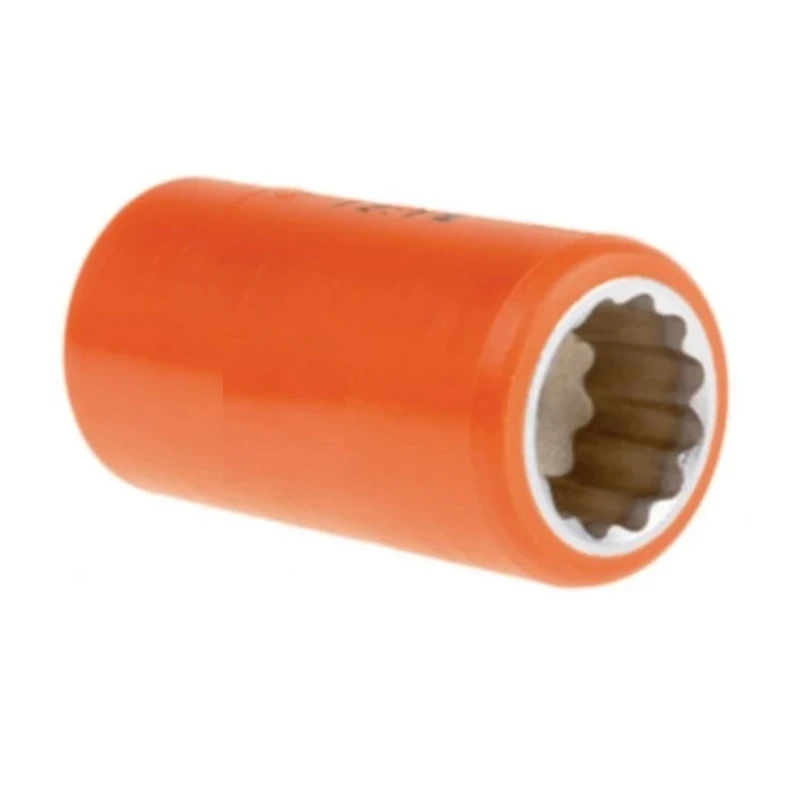 ITL Insulated Tools Ltd 1/2 in Drive 16 mm 12 Point Square VDE 1000V Approved Insulated Socket 50mm Overall Length 911-1421