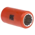 ITL Insulated Tools Ltd 1/2 in Drive 15 mm 12 Point Square Socket VDE 1000V Approved Nylon 11 Insulated 50mm 911-1427