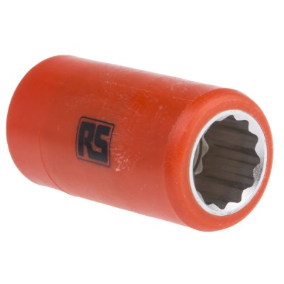 ITL Insulated Tools Ltd 1/2 in Drive 15 mm 12 Point Square Socket VDE 1000V Approved Nylon 11 Insulated 50mm 911-1427