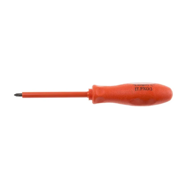 ITL Insulated Tools Ltd Insulated Screwdriver PZ0 Tip 75 mm Blade Nylon 11 Handle VDE 1000V Approved 150mm Overall PZ0