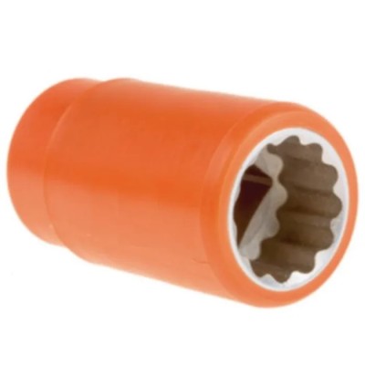 ITL Insulated Tools Ltd 1/2 in Drive 18 mm 12 Point Square Chrome Vanadium Steel Insulated Socket VDE 1000V 911-1433