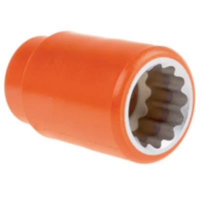 ITL Insulated Tools Ltd 1/2 in Drive 20 mm 12 Point Square VDE 1000V Approved Insulated Socket 50mm Overall Length 911-1446