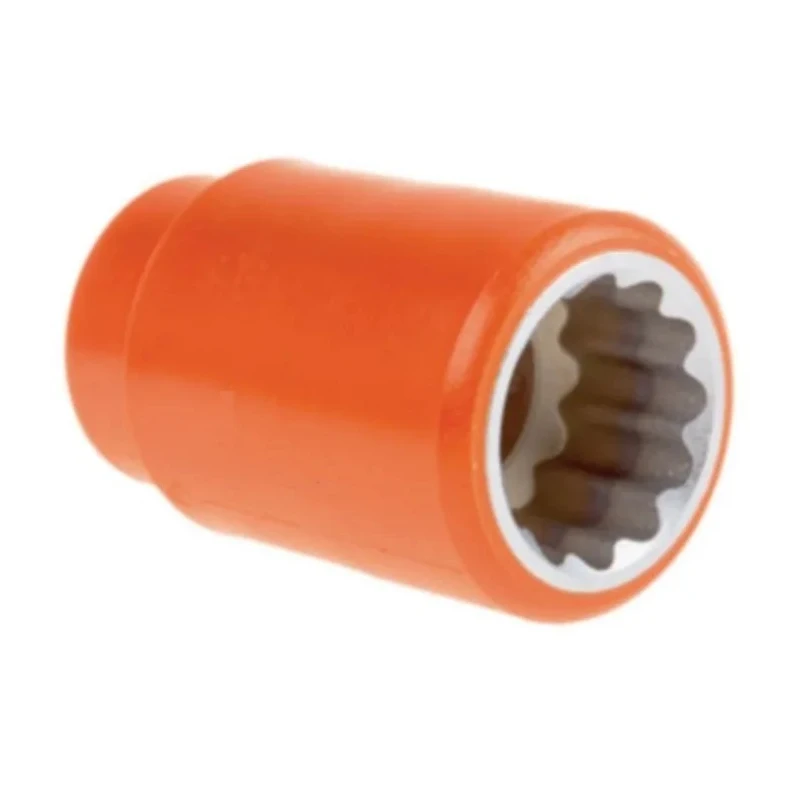 ITL Insulated Tools Ltd 1/2 in Drive 20 mm 12 Point Square VDE 1000V Approved Insulated Socket 50mm Overall Length 911-1446