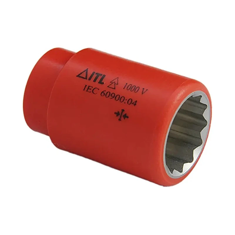 ITL Insulated Tools Ltd 1/2 in Drive 22 mm 12 Point Square Socket VDE/1000V Approved, 50mm Overall Length