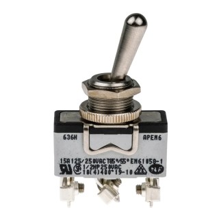 APEM Toggle Switch Panel Mount On-On SPDT Screw Terminal 15A 400 V ac 636H