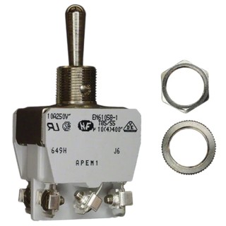 APEM Toggle Switch Panel Mount On-Off-On DPDT Screw Terminal 10A 400 V ac 649H