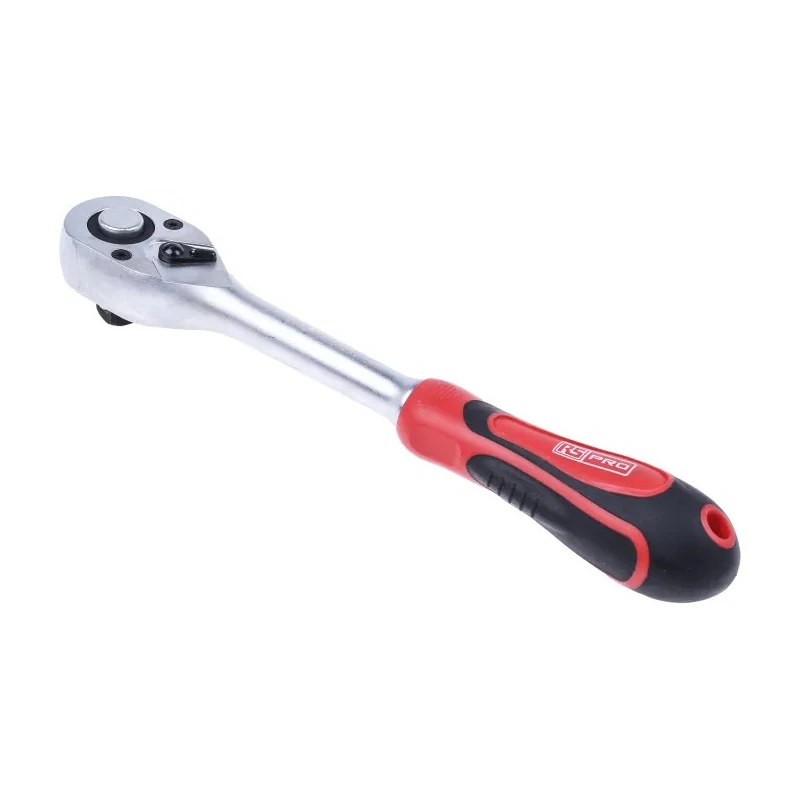 RS PRO 1/2 in Ratchet with Ratchet Handle, 246mm Overall Length, Chrome Vanadium Steel, Mirror Polished Finish 912-5417