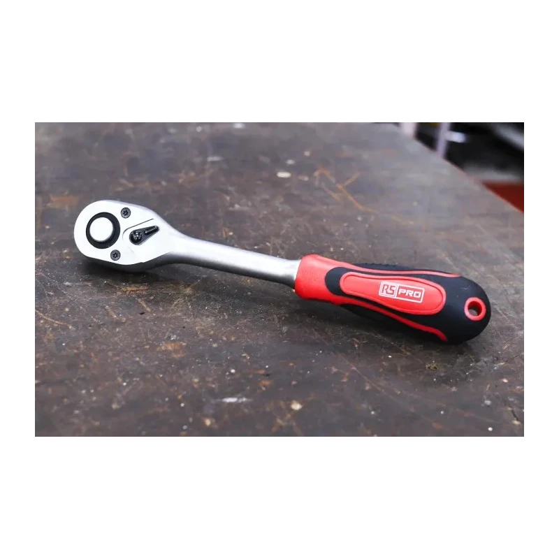 RS PRO 1/2 in Ratchet with Ratchet Handle, 246mm Overall Length, Chrome Vanadium Steel, Mirror Polished Finish 912-5417
