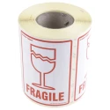 RS PRO Black Yellow Paper Safety Label Fragile Text 79 mm x 108 mm 912-9330