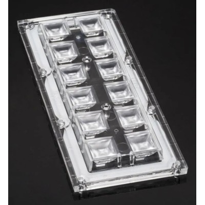 Ledil High Bay Series 12-Way Rectangular Beam LED Lens Clear Polymethyl Methacrylate CS14130_HB-IP-2X6-W