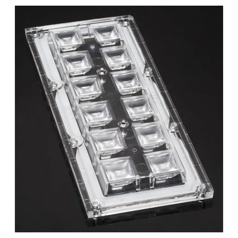 Ledil High Bay Series 12-Way Rectangular Beam LED Lens Clear Polymethyl Methacrylate CS14130_HB-IP-2X6-W