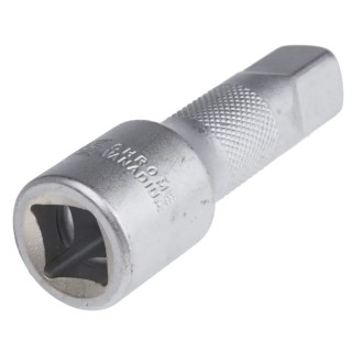 RS PRO 1/2 in Square Extension Socket, Matt Chrome Vanadium Steel, 75mm Overall 912-5420