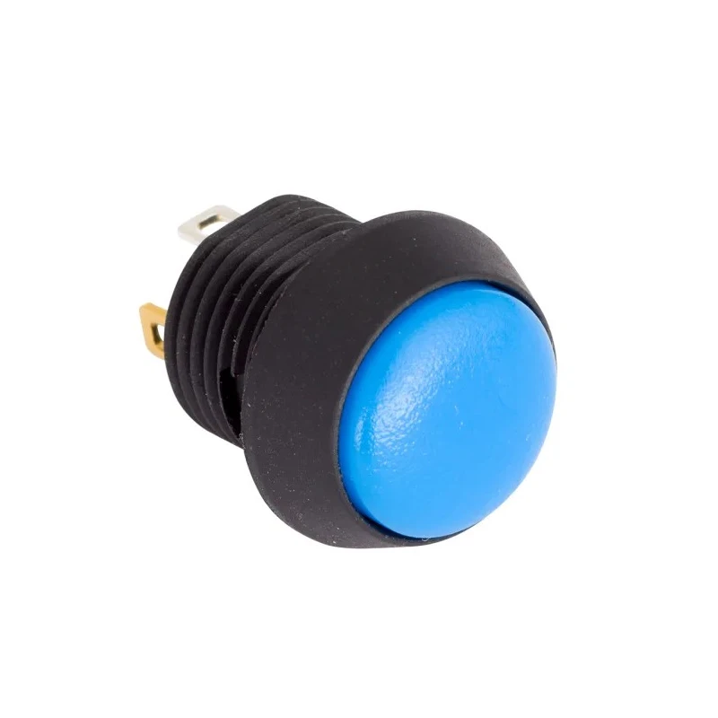EOZ Push Button Switch Momentary Panel Mount Blue Actuator 12 mm Cutout SPST IP67 2.5 kV AC FL12NB