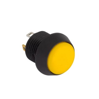 EOZ FL Series Illuminated Push Button Switch, Momentary, Panel Mount, Yellow LED, 13.5 mm Cutout, SPST, IP67, 2.5 kV FL13LY5