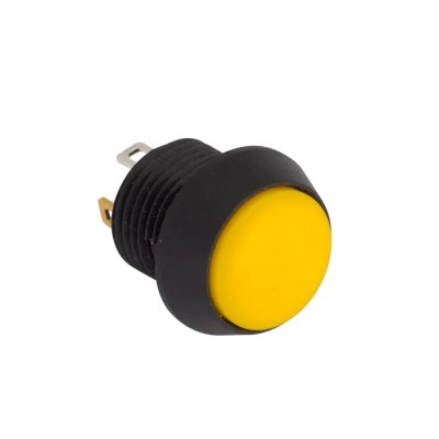 EOZ FL Series Illuminated Push Button Switch, Momentary, Panel Mount, Yellow LED, 13.5 mm Cutout, SPST, IP67, 2.5 kV FL13LY5