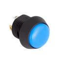 EOZ FL Series Illuminated Momentary Push Button Switch Panel Mount, 12 mm Cutout, SPST Contact, Blue LED, IP67, Model FL12LB5