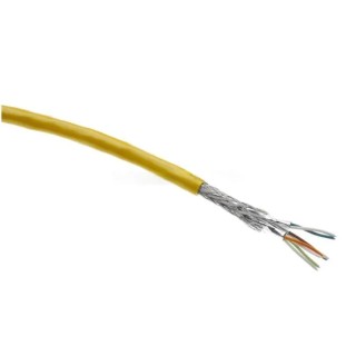 HARTING Shielded Screened Cat6a Ethernet Cable 50 m Length Polyurethane Jacket Yellow 100V 6.9mm OD Cat6a