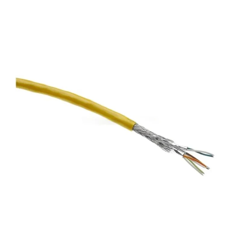 HARTING Shielded Screened Cat6a Ethernet Cable 50 m Length Polyurethane Jacket Yellow 100V 6.9mm OD Cat6a