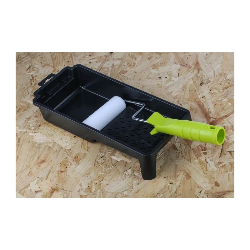 RS PRO Paint Roller & Tray Kit with Plastic Tray, Velour Roller Sleeve, Mini Roller Cage Frame, Foam & Acrylic 913-2468