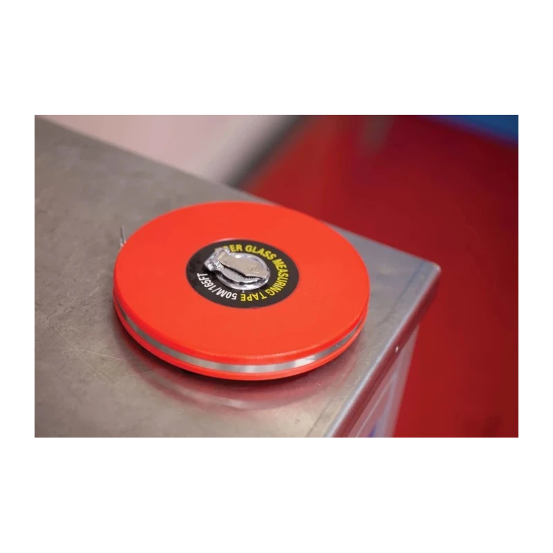 RS PRO 50 m Tape Measure Imperial Metric ABS Case Red with Steel Slide Hook 913-1563