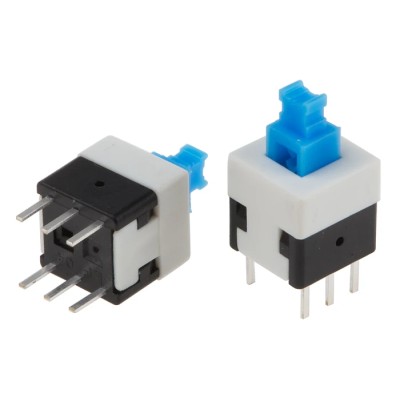 KNITTER-SWITCH MPSA Series Push Button Switch, Momentary, PCB Mount, DPDT, IP40/IP67, 30 V dc 250 V ac MPSA-22E08-0150