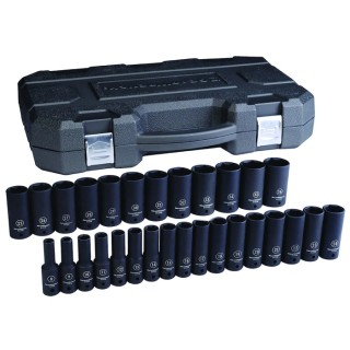GearWrench 29-Piece 1/2 in 6 Point Impact Socket Set Chrome Molybdenum Steel Manganese Phosphate Finish 84935N