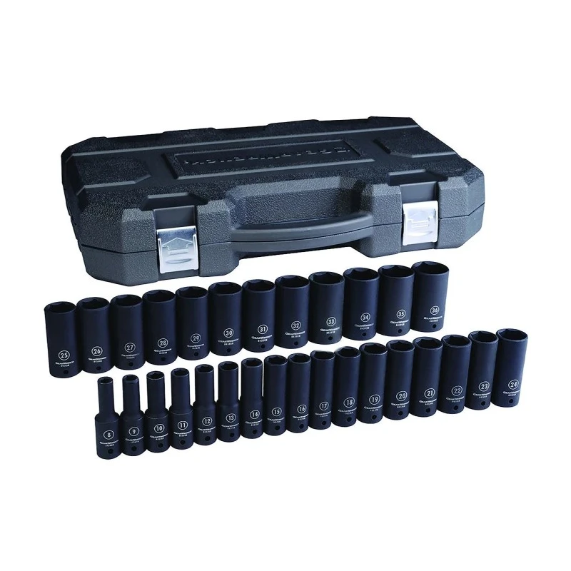 GearWrench 29-Piece 1/2 in 6 Point Impact Socket Set Chrome Molybdenum Steel Manganese Phosphate Finish 84935N